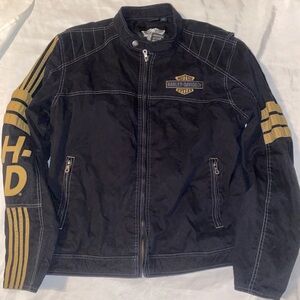 Harley-Davidson Men MILESTONE Cotton Jacket Black W Accent Color Racing Large L